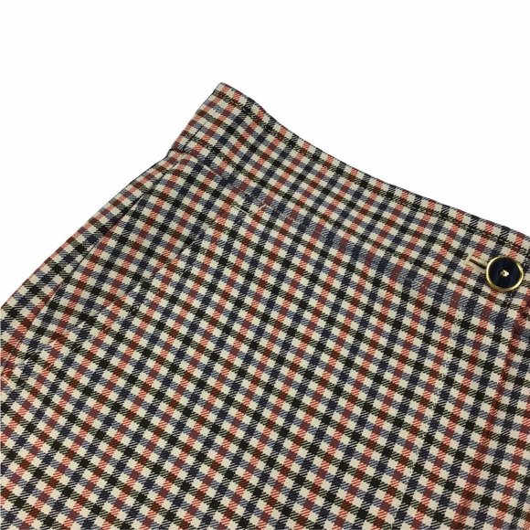 Tory Burch Plaid High Rise Wide Leg Pant Trouser Workwear Career Womens 12 - Picture 4 of 7